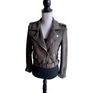 Gray microfiber moto jacket size S/M